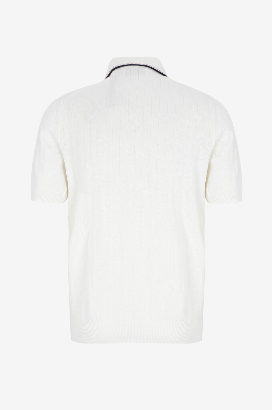 GRAN SASSO Polo manches courtes en coton Homme BLANC CASSE 2