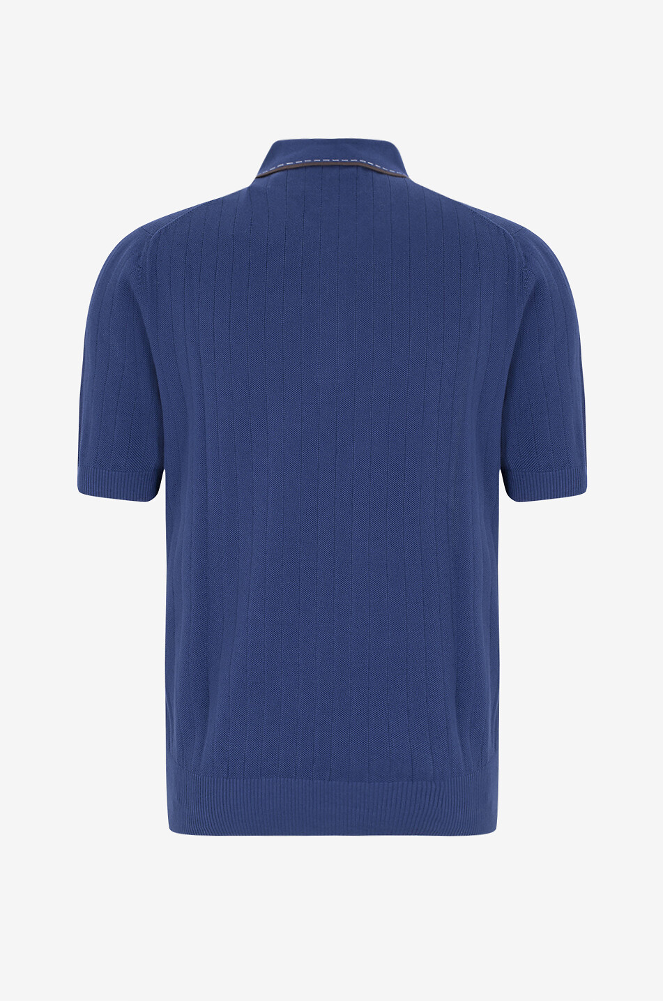 GRAN SASSO Polo manches courtes en coton Homme BLEU MOYEN 2