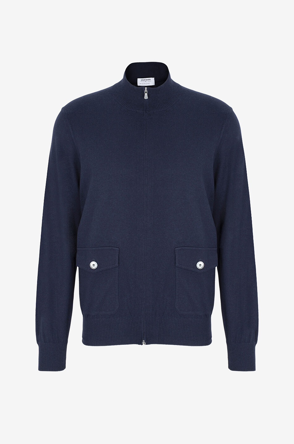 Blouson zippé en maille de coton et cachemire