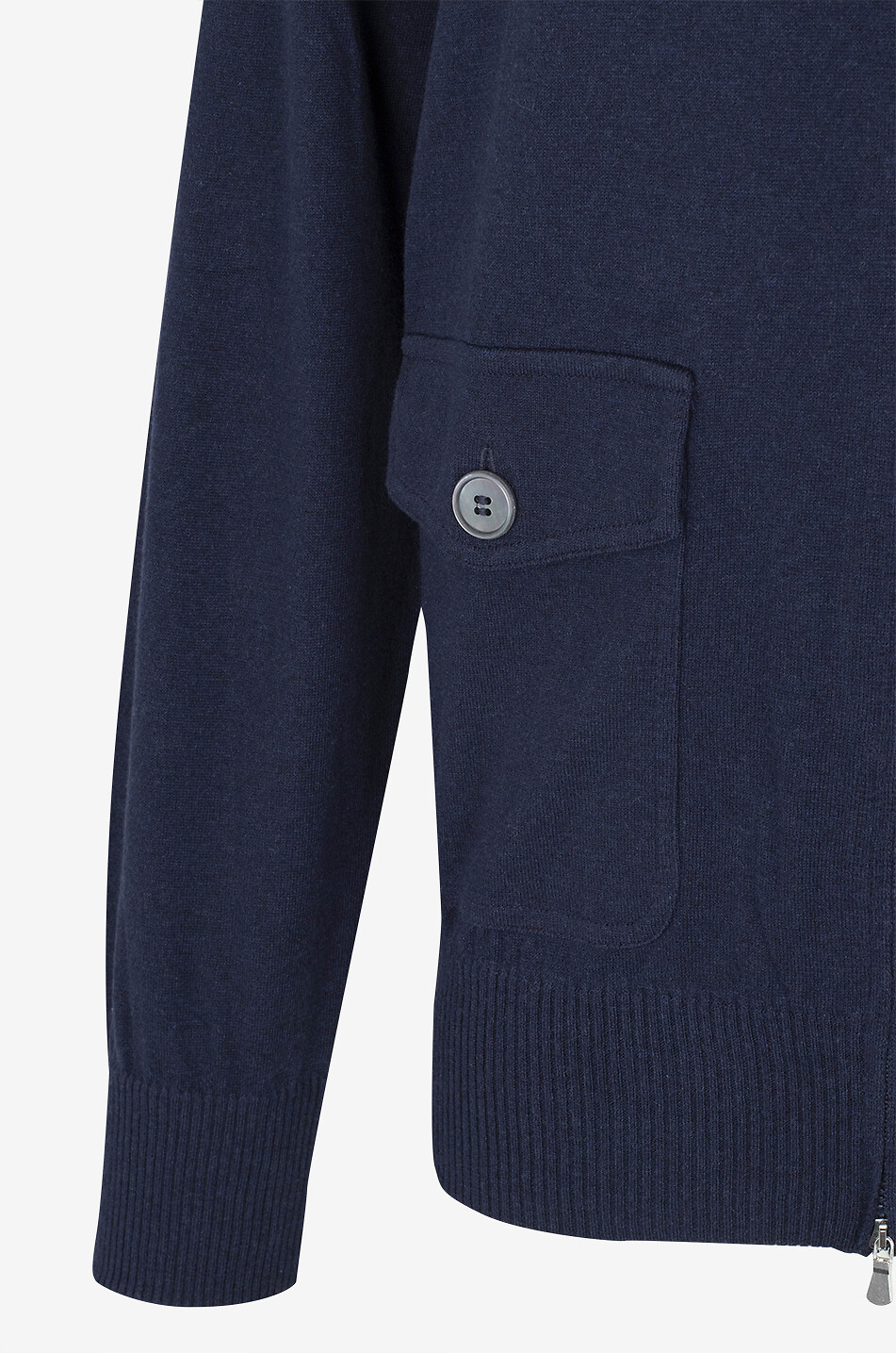 Blouson zippé en maille de coton et cachemire