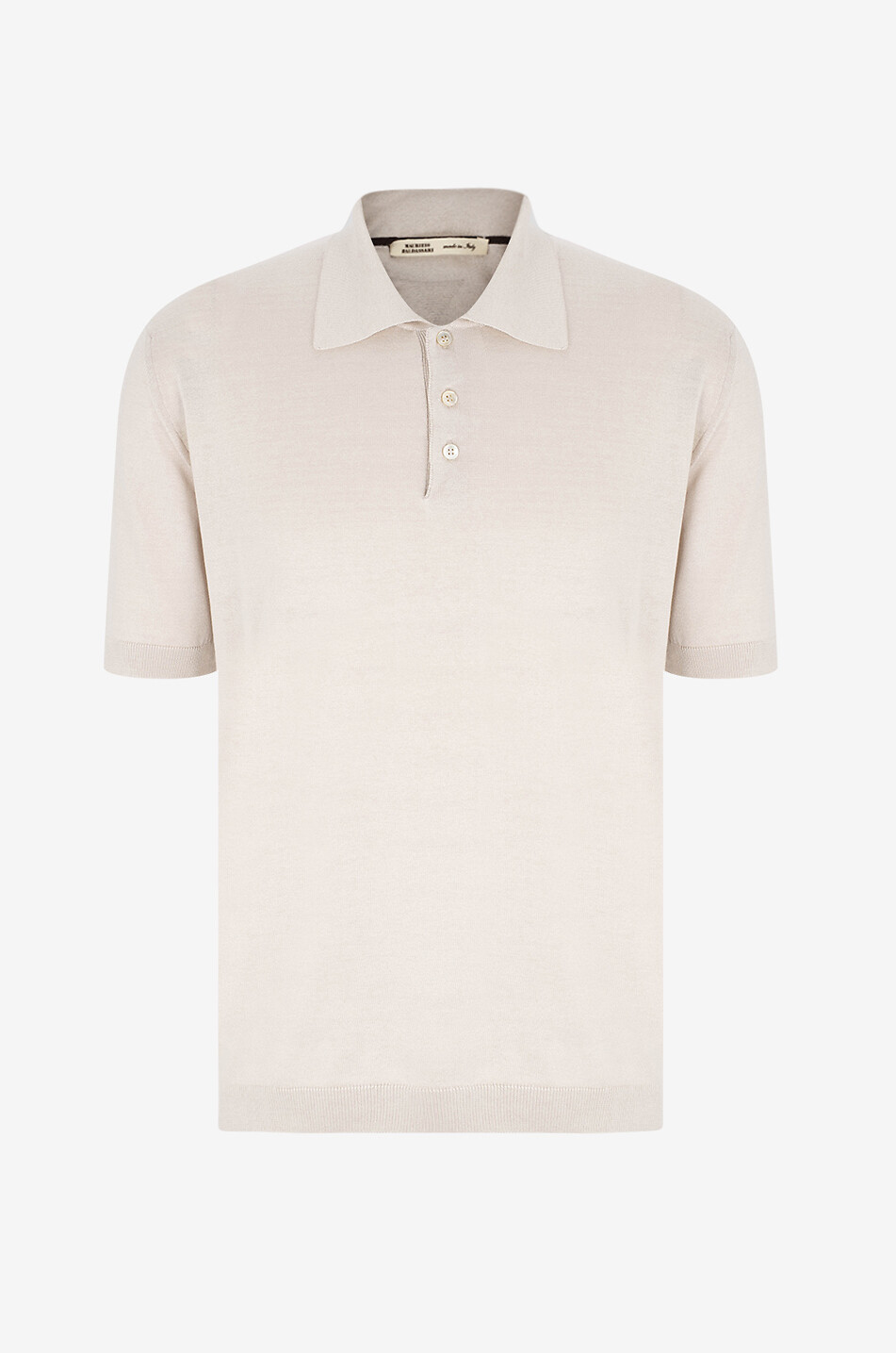 Kurzärmeliges Polohemd aus Seide und Baumwolle