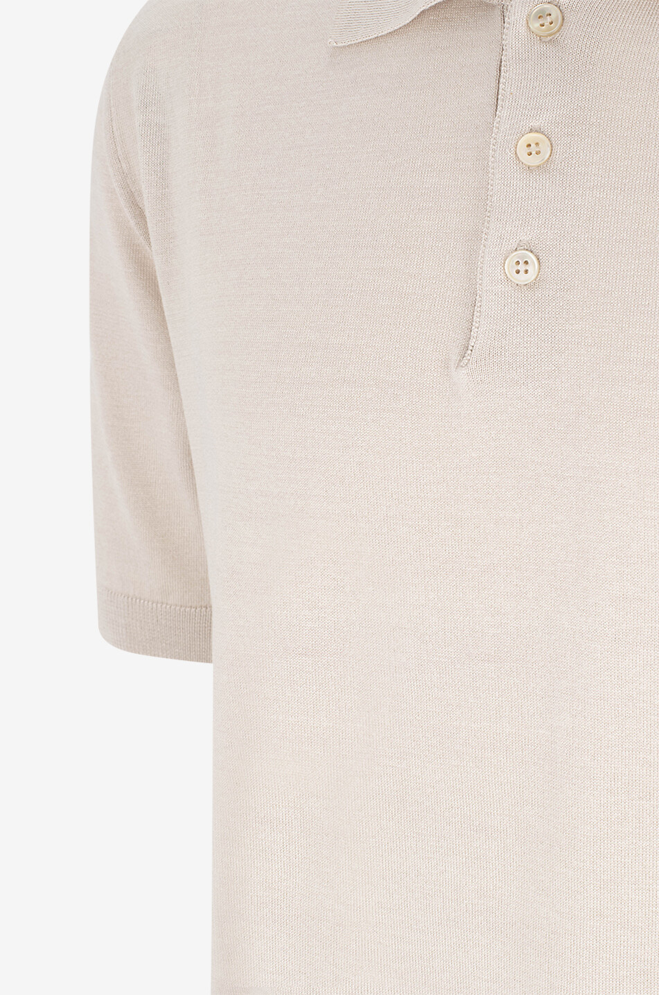 MAURIZIO BALDASSARI Kurzärmeliges Polohemd aus Seide und Baumwolle Herren Hellbeige 3