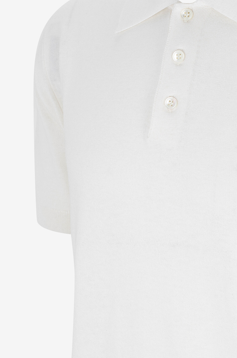 MAURIZIO BALDASSARI Polo à manches courtes en soie et coton Homme BLANC CASSE 3