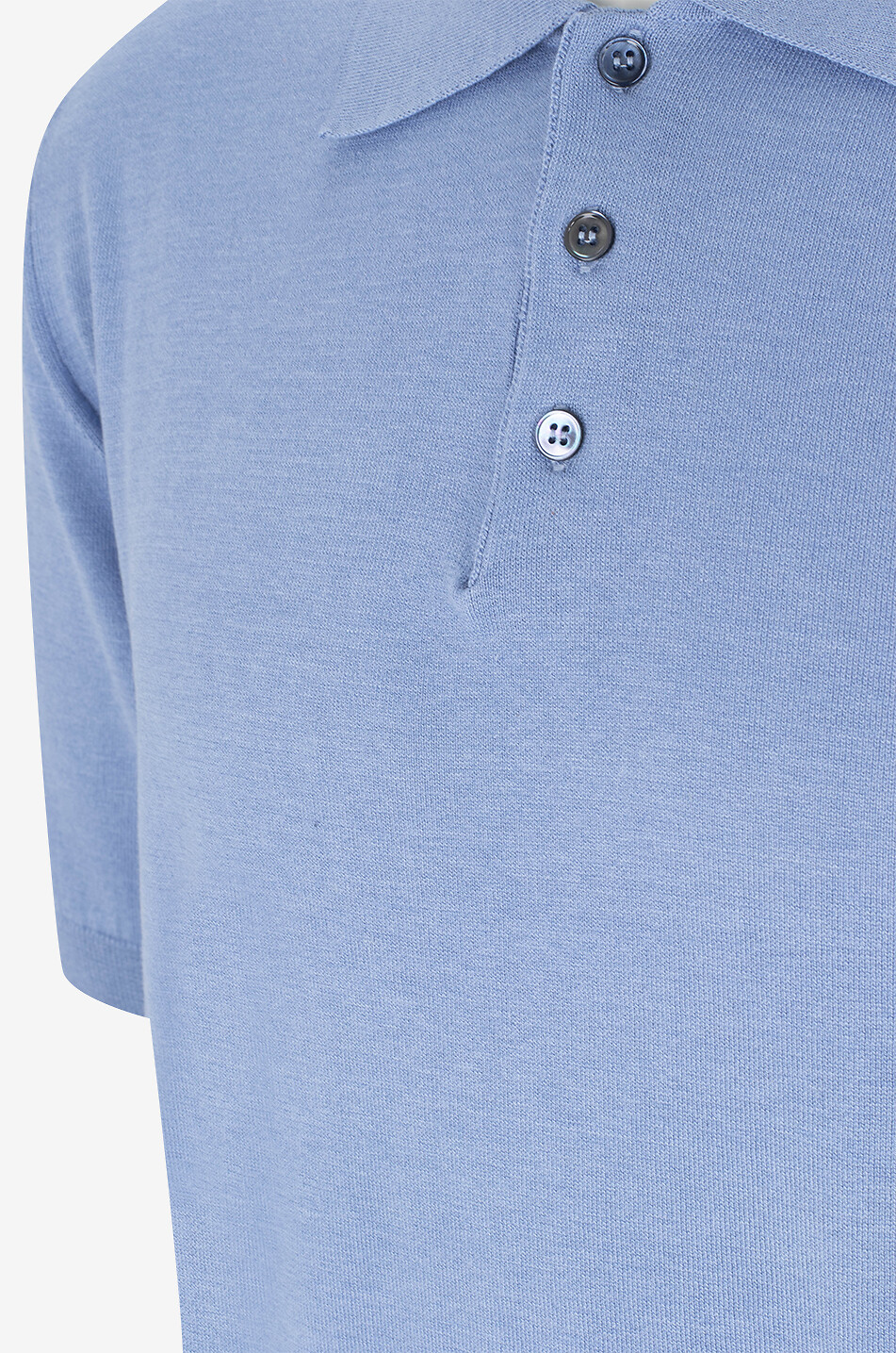 MAURIZIO BALDASSARI Polo à manches courtes en soie et coton Homme BLEU CLAIR 3