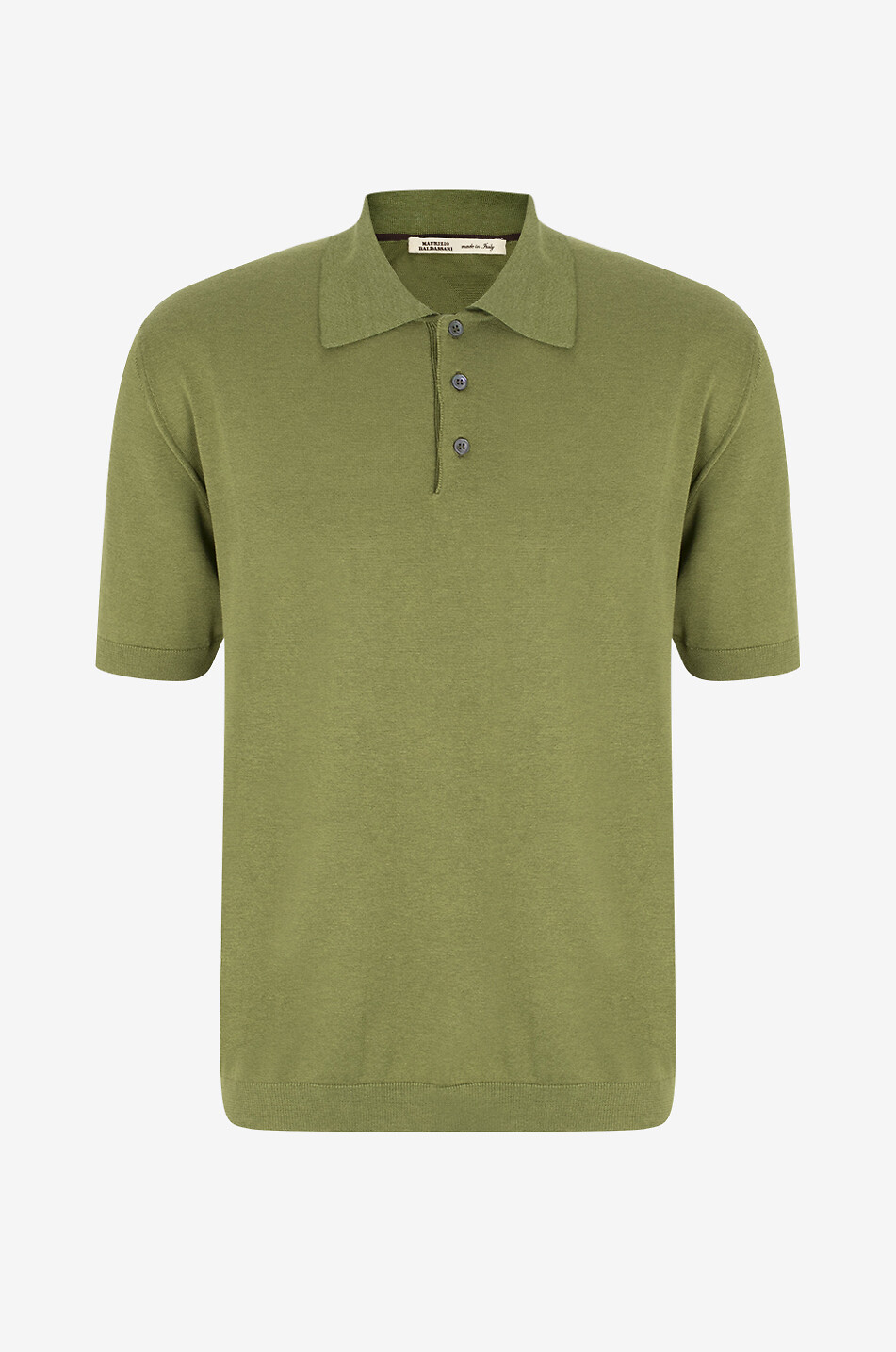 Kurzärmeliges Polohemd aus Seide und Baumwolle