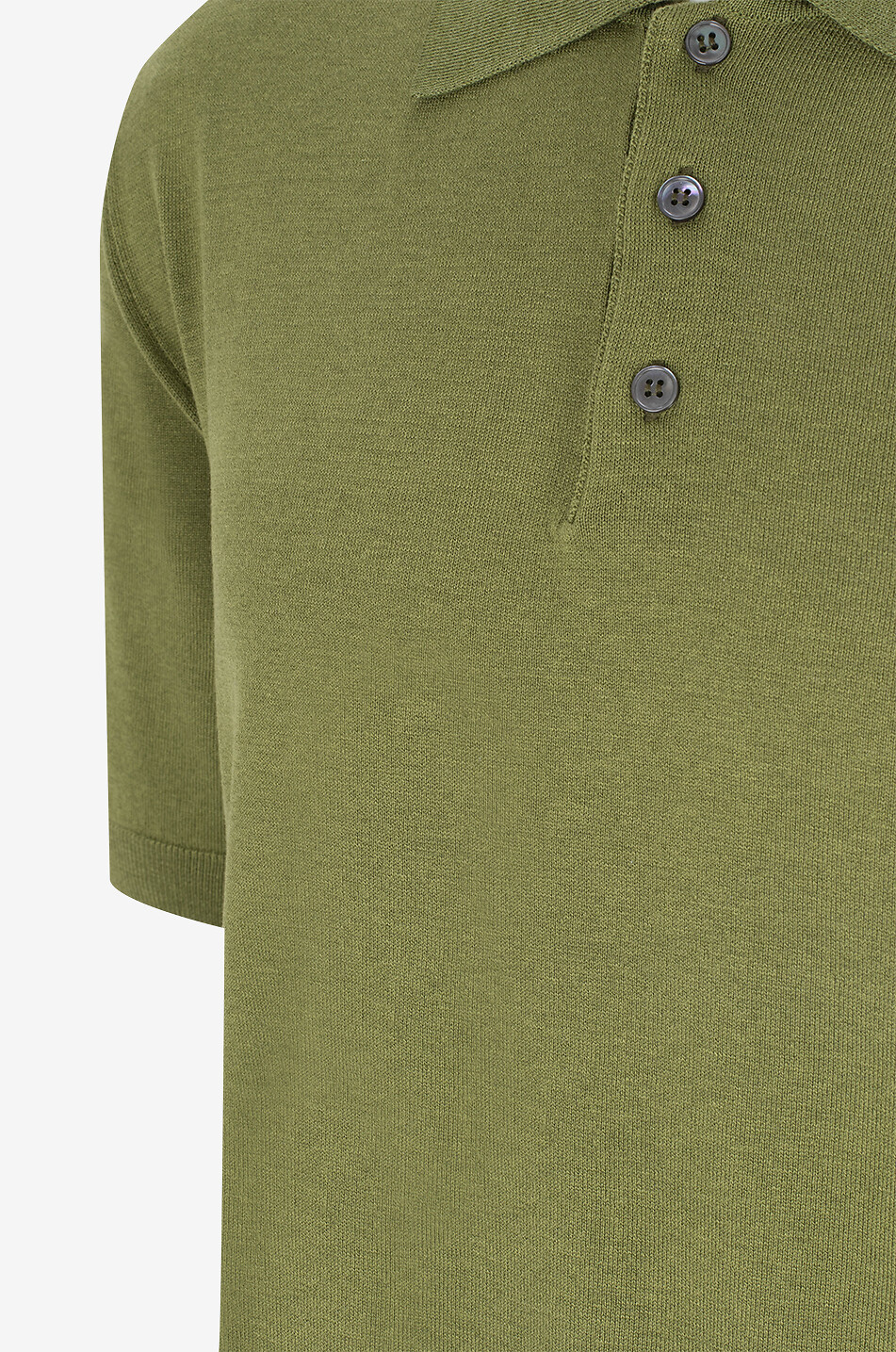 MAURIZIO BALDASSARI Kurzärmeliges Polohemd aus Seide und Baumwolle Herren MITTELGRÜN 3