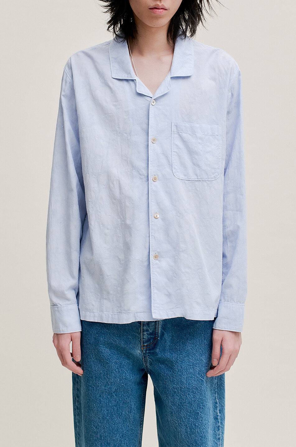 A KIND OF GUISE Scopello cotton long-sleeved shirt Men LIGHT BLUE 3