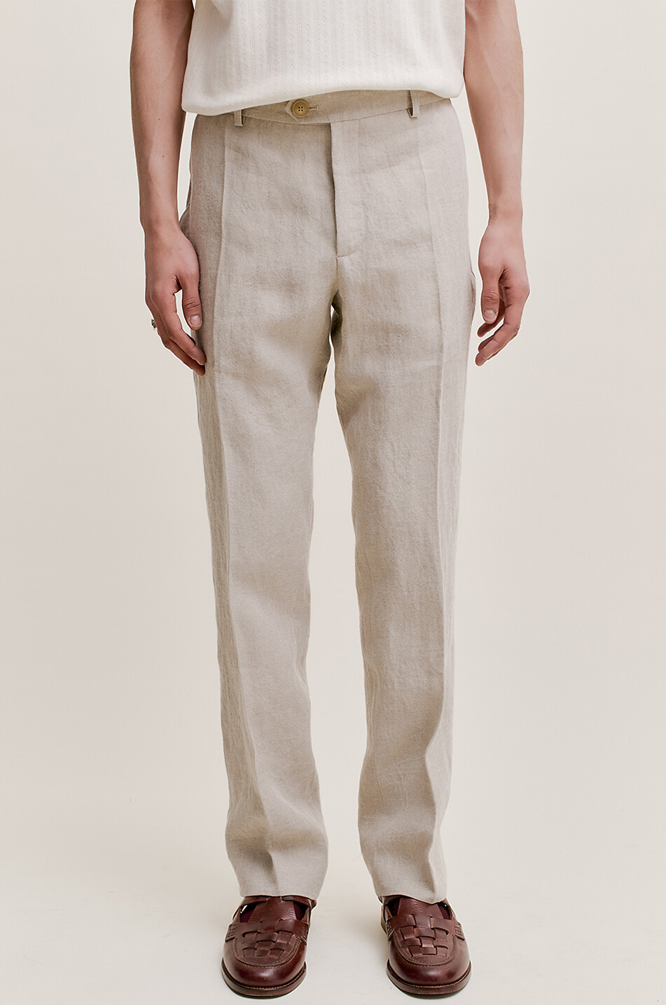 A KIND OF GUISE Relaxed Tailored linen trousers Men BEIGE 2