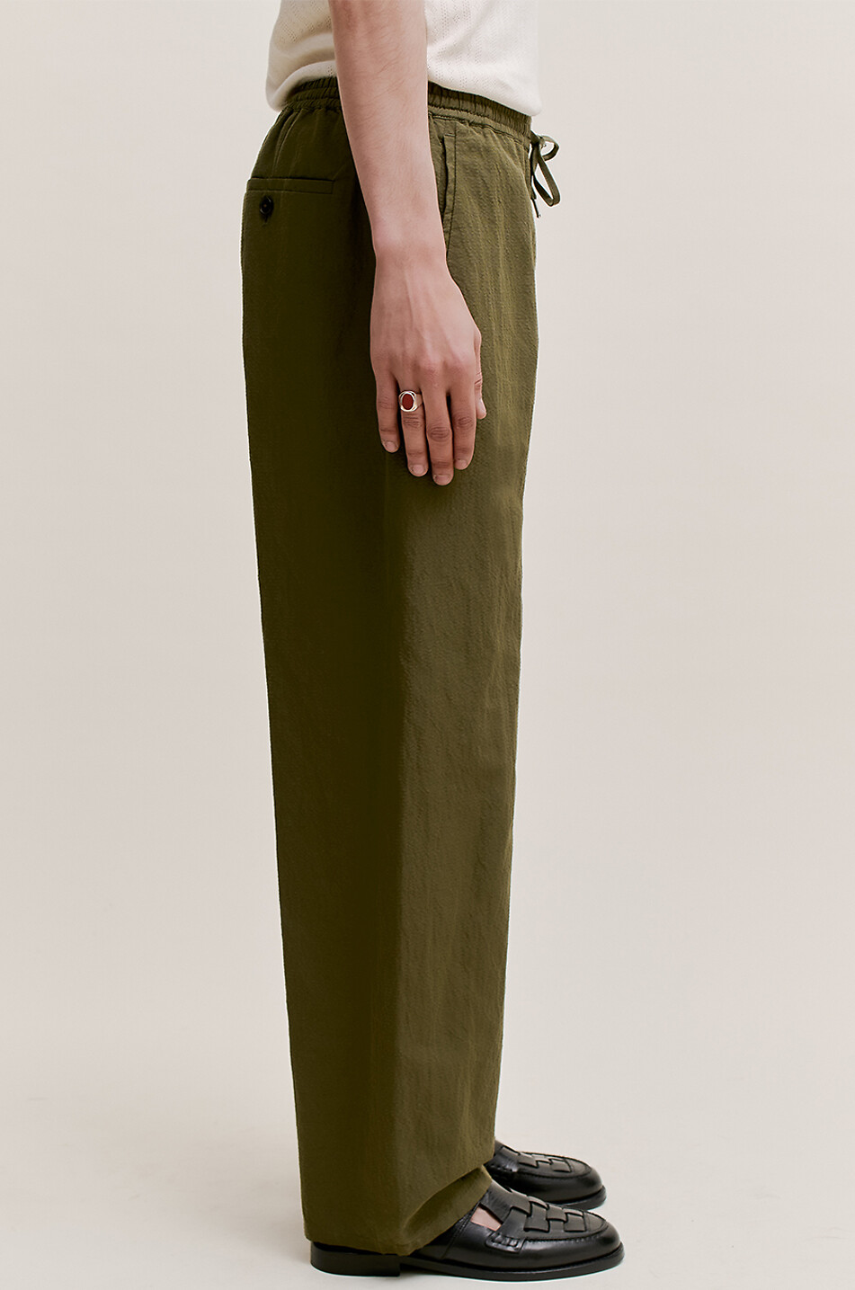 A KIND OF GUISE Pantalon en coton et lin Samurai Homme VERT 4