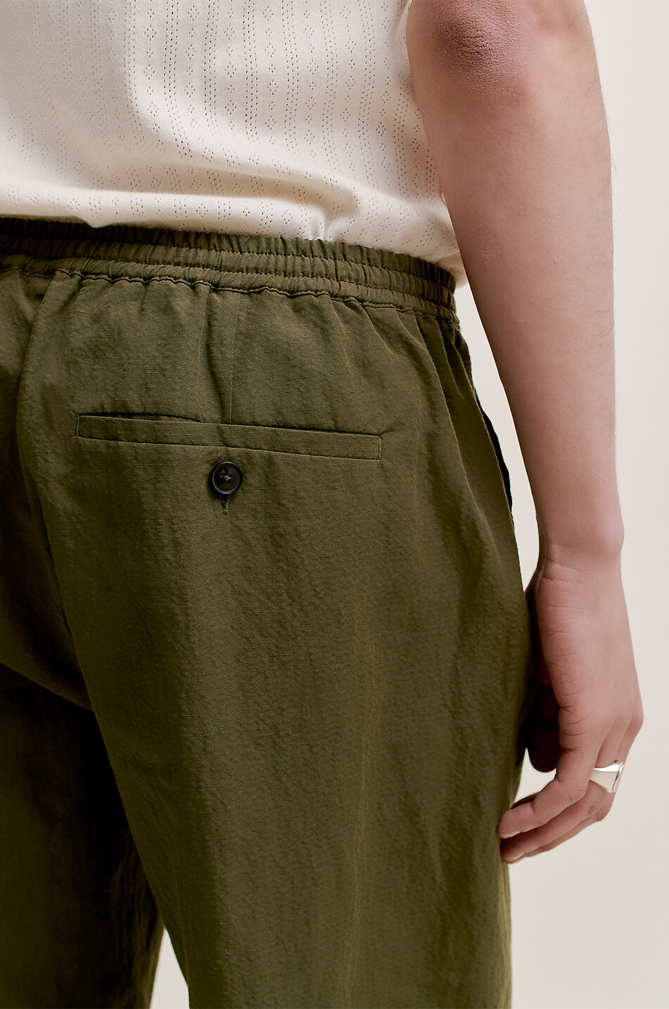 A KIND OF GUISE Pantalon en coton et lin Samurai Homme VERT 5