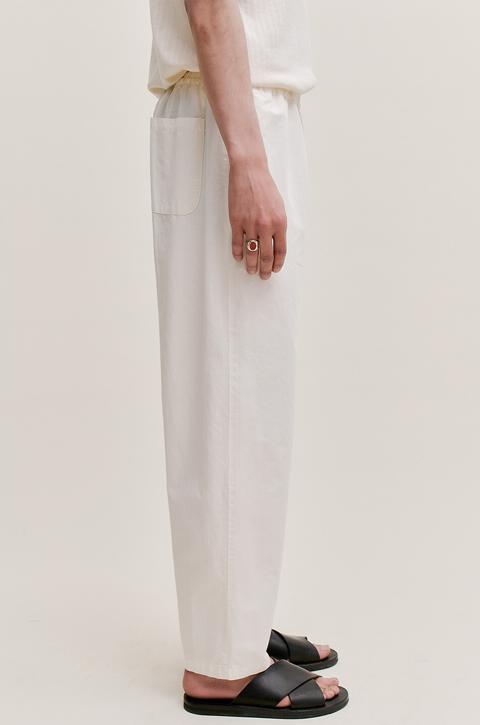A KIND OF GUISE Banasa cotton and linen trousers Men EGGSHELL 3