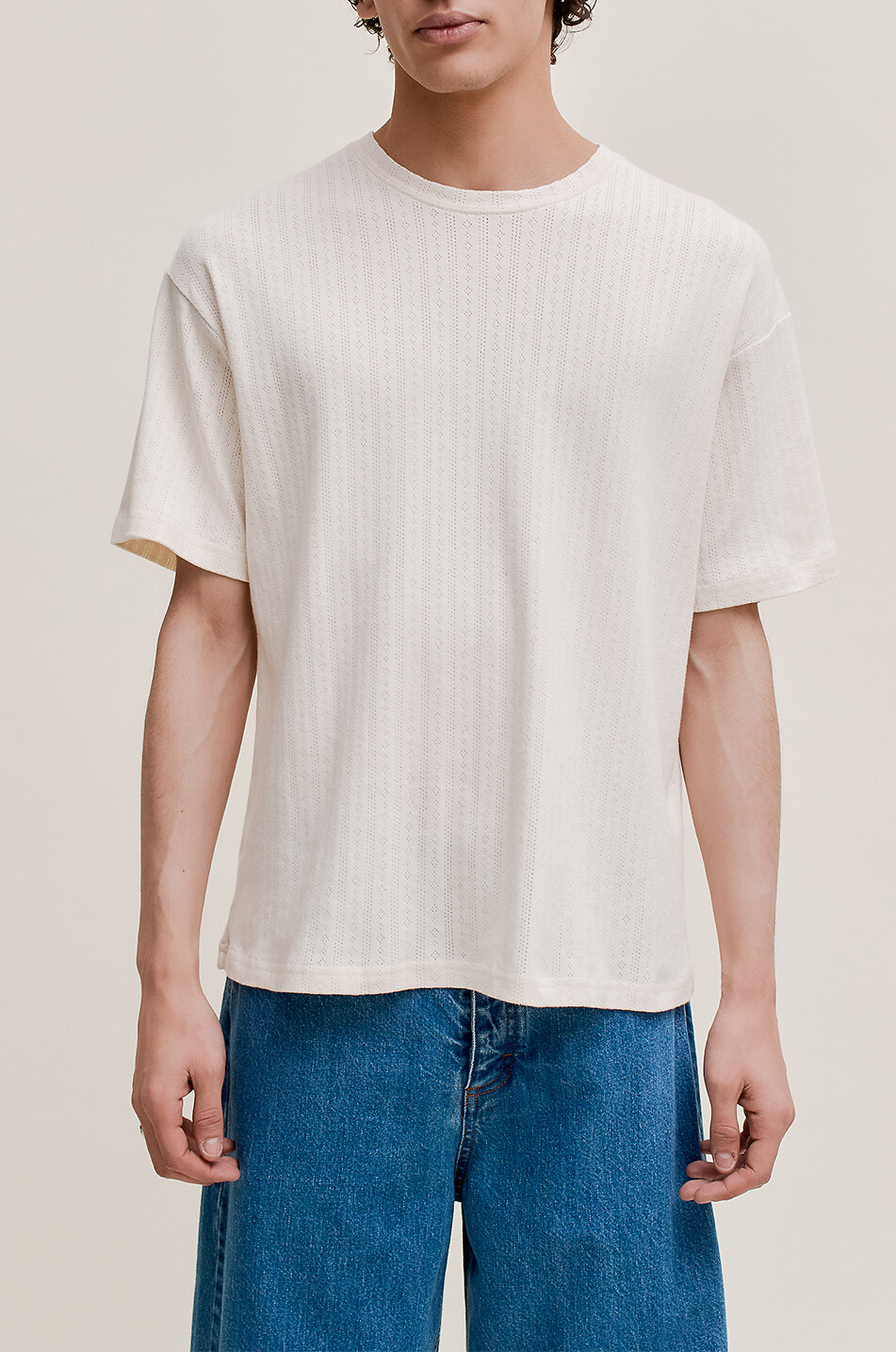 A KIND OF GUISE Tador cotton short-sleeved T-shirt Men EGGSHELL 2