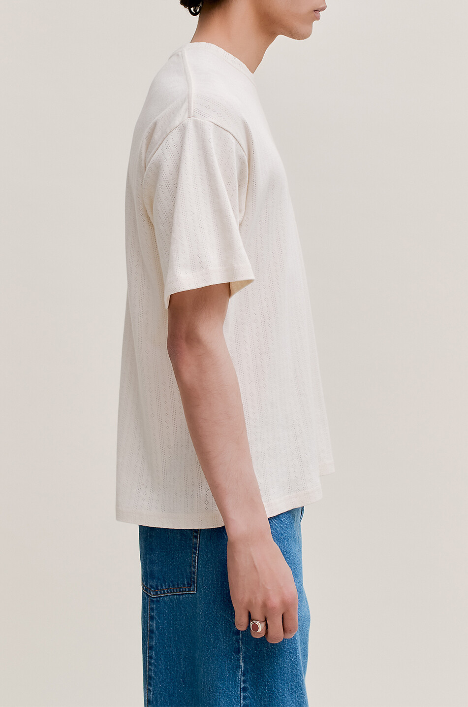 A KIND OF GUISE Tador cotton short-sleeved T-shirt Men EGGSHELL 3