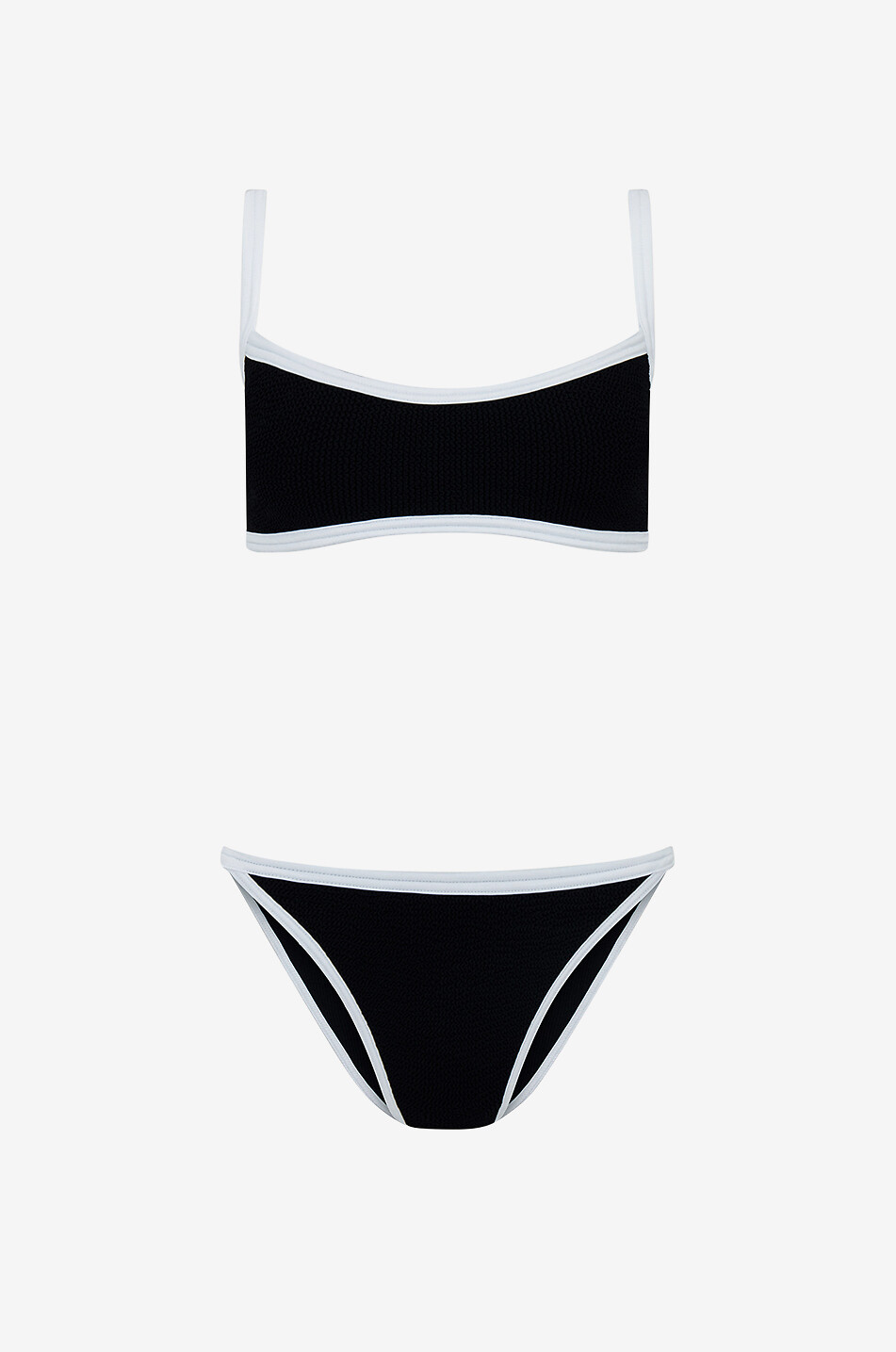 HUNZA G Bikini brassière Tyler Bikini Tonal Femme NOIR 1