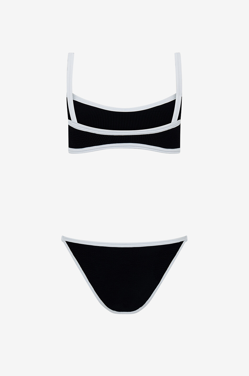 HUNZA G Bikini brassière Tyler Bikini Tonal Femme NOIR 2