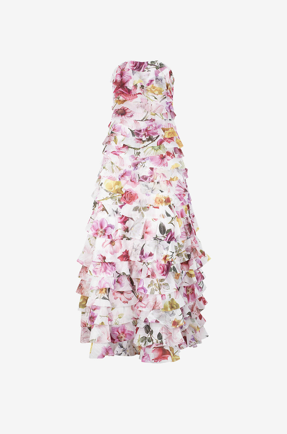 AJE Robe bustier longue à volants en organza Fleur Femme MULTICOLORE 1