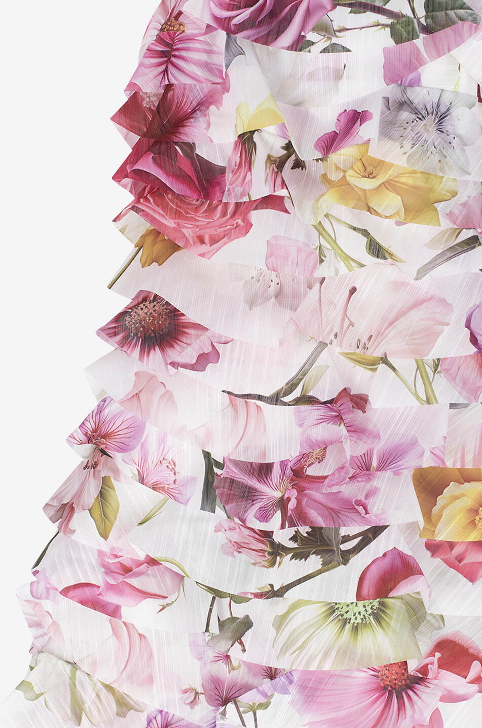 AJE Robe bustier longue à volants en organza Fleur Femme MULTICOLORE 3
