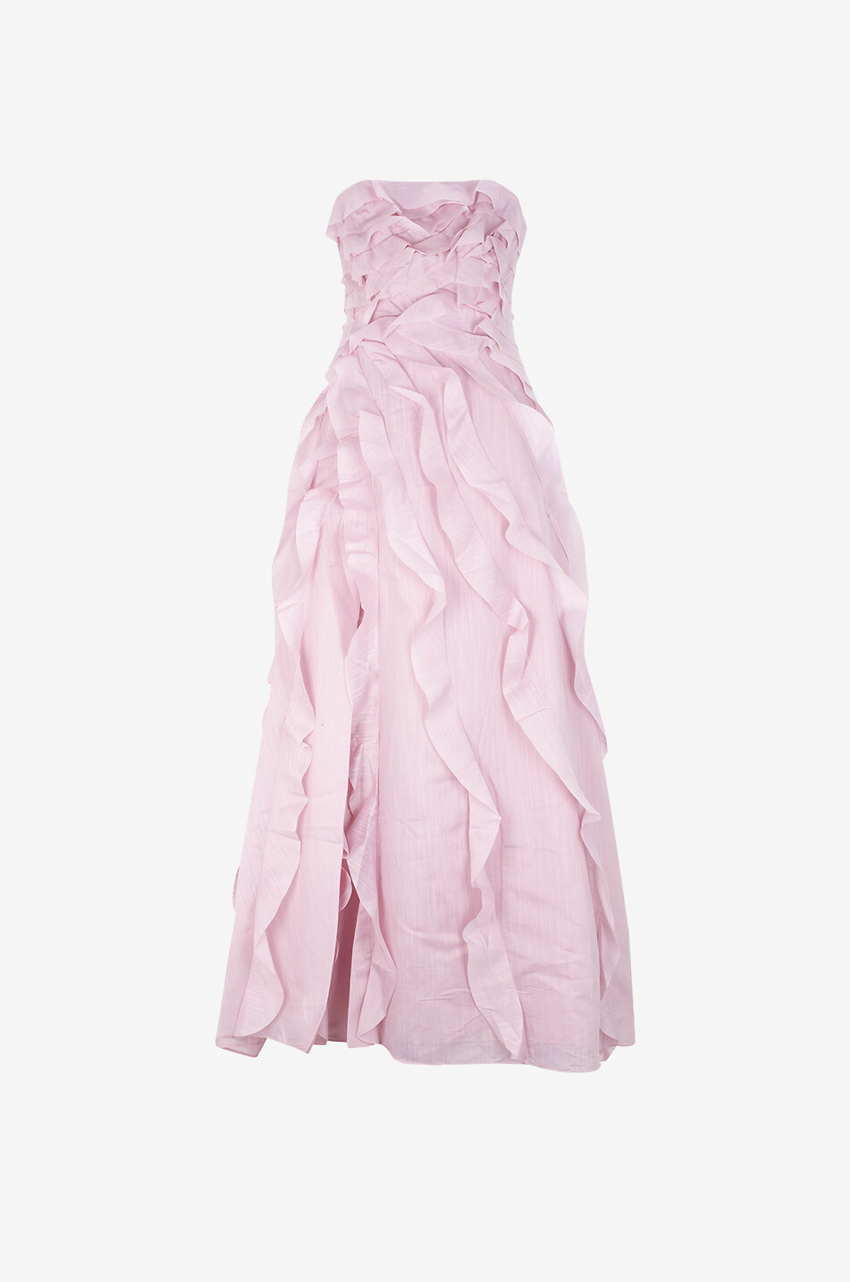 AJE Allairie ruffled long dress with side slit Women LIGHT PINK 1