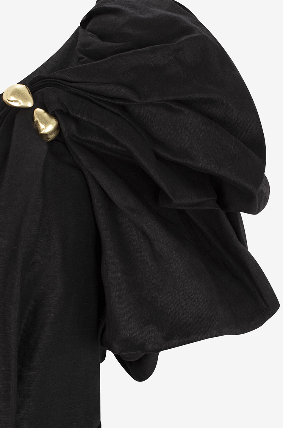 AJE Cira one-shoulder asymmetric linen blend dress Women BLACK 3