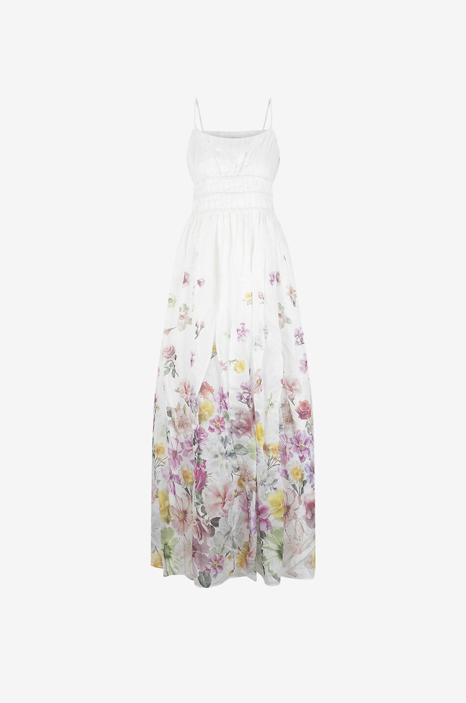 Fleur floral strappy maxi organza dress