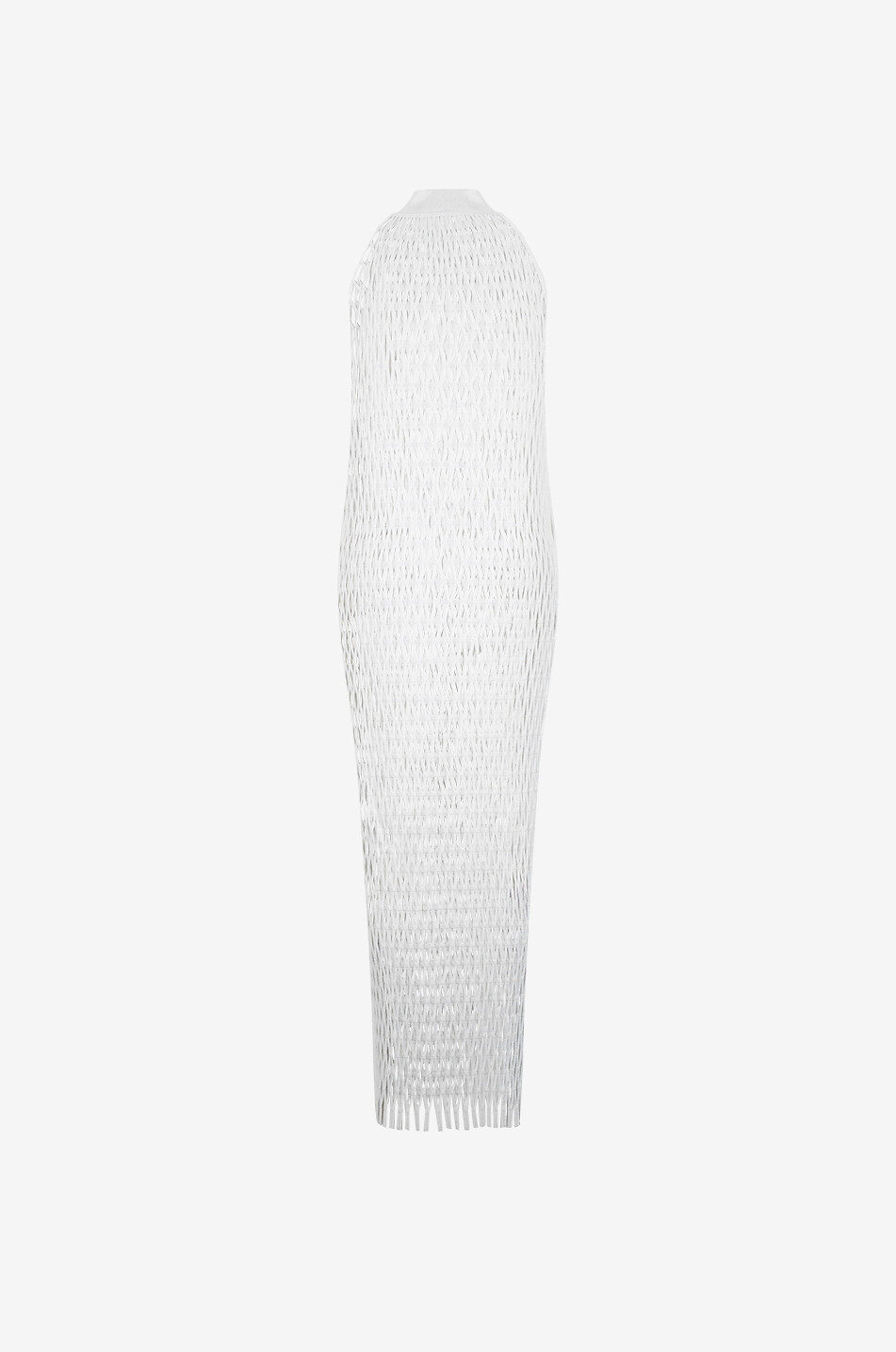 ALAÏA Robe longue moulante en macramé Halter Dress Femme BLANC 2
