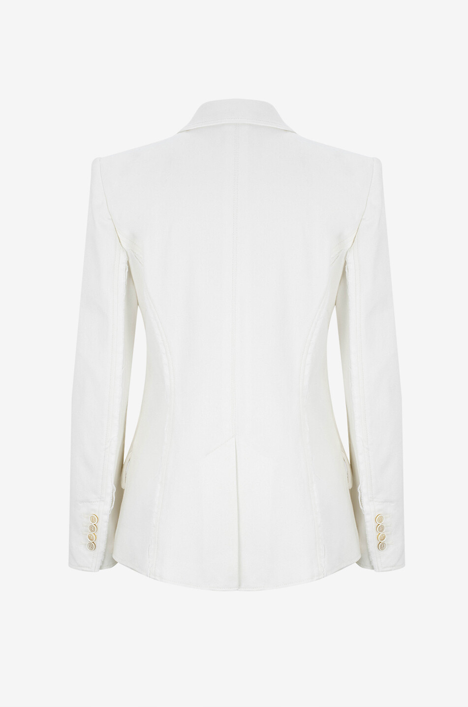 ALEXANDER McQUEEN Taillierter einreihiger Denimblazer Damen WEISS 2
