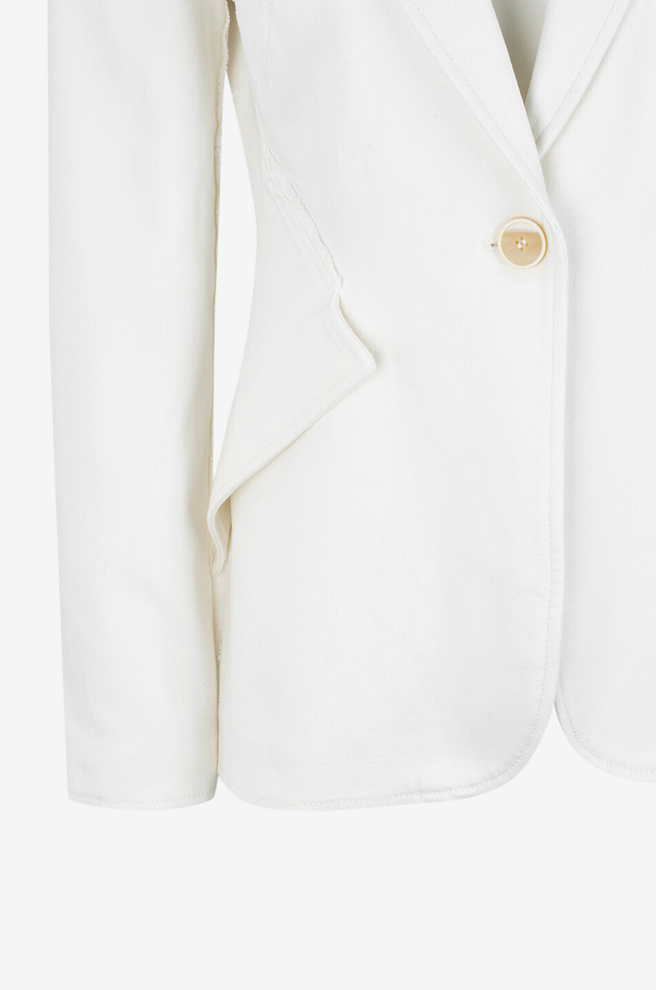 ALEXANDER McQUEEN Taillierter einreihiger Denimblazer Damen WEISS 3