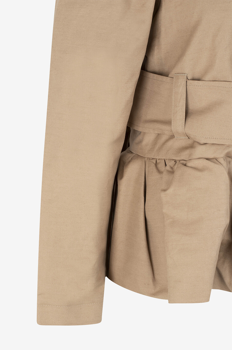 LIBEROWE Veste à basque en coton mélangé Peplum Raincoat Femme CAMEL 3