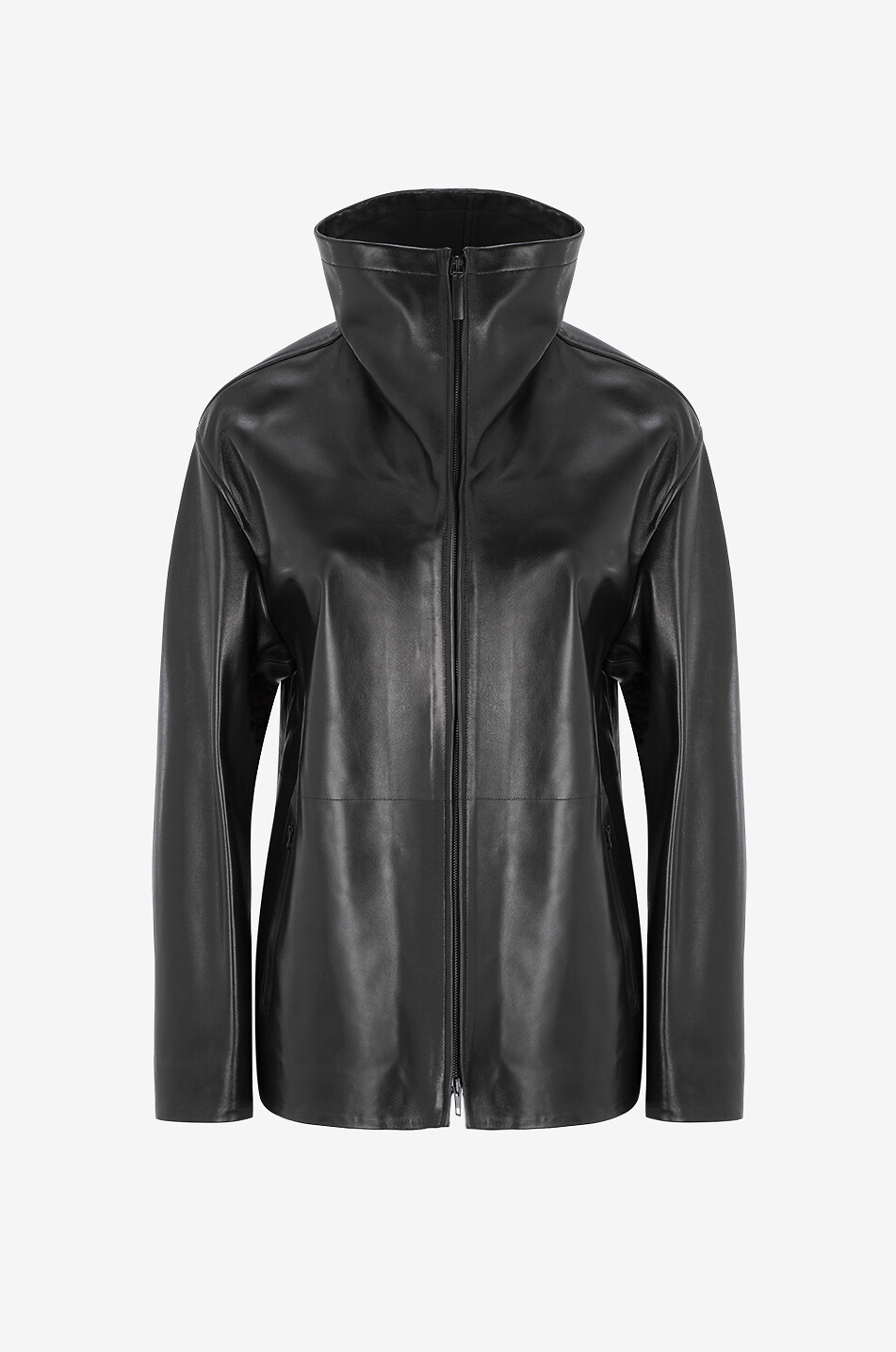 PHOEBE PHILO Veste en cuir nappa Funnel Femme NOIR 1