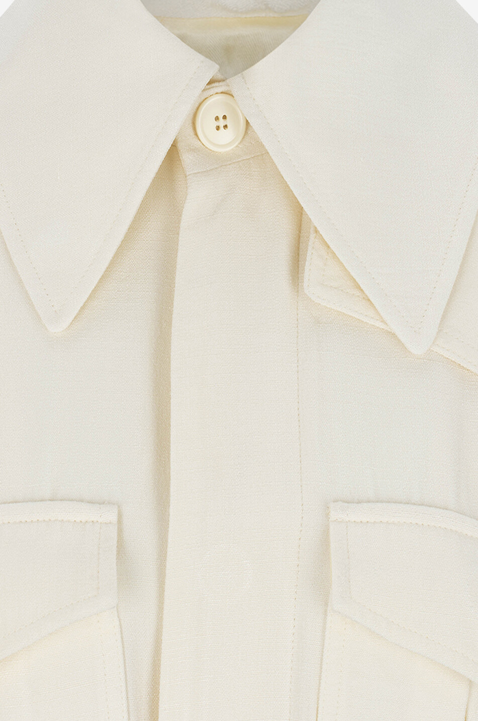 PHOEBE PHILO Parka légère en lin Utility Femme BLANC CASSE 3