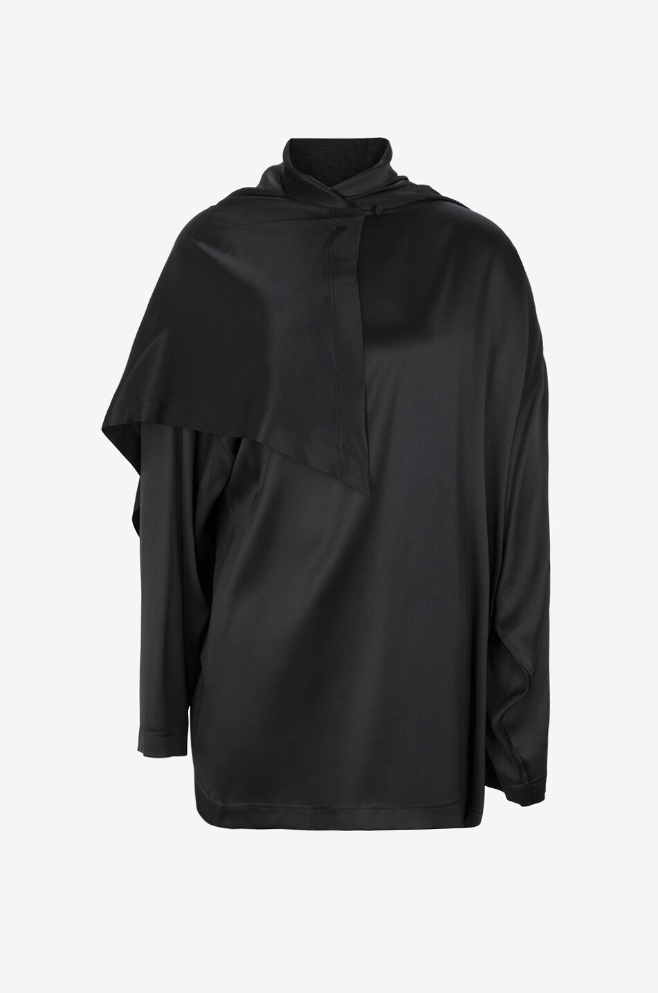 PHOEBE PHILO Top oversize drapé en satin Scarf Femme NOIR 1