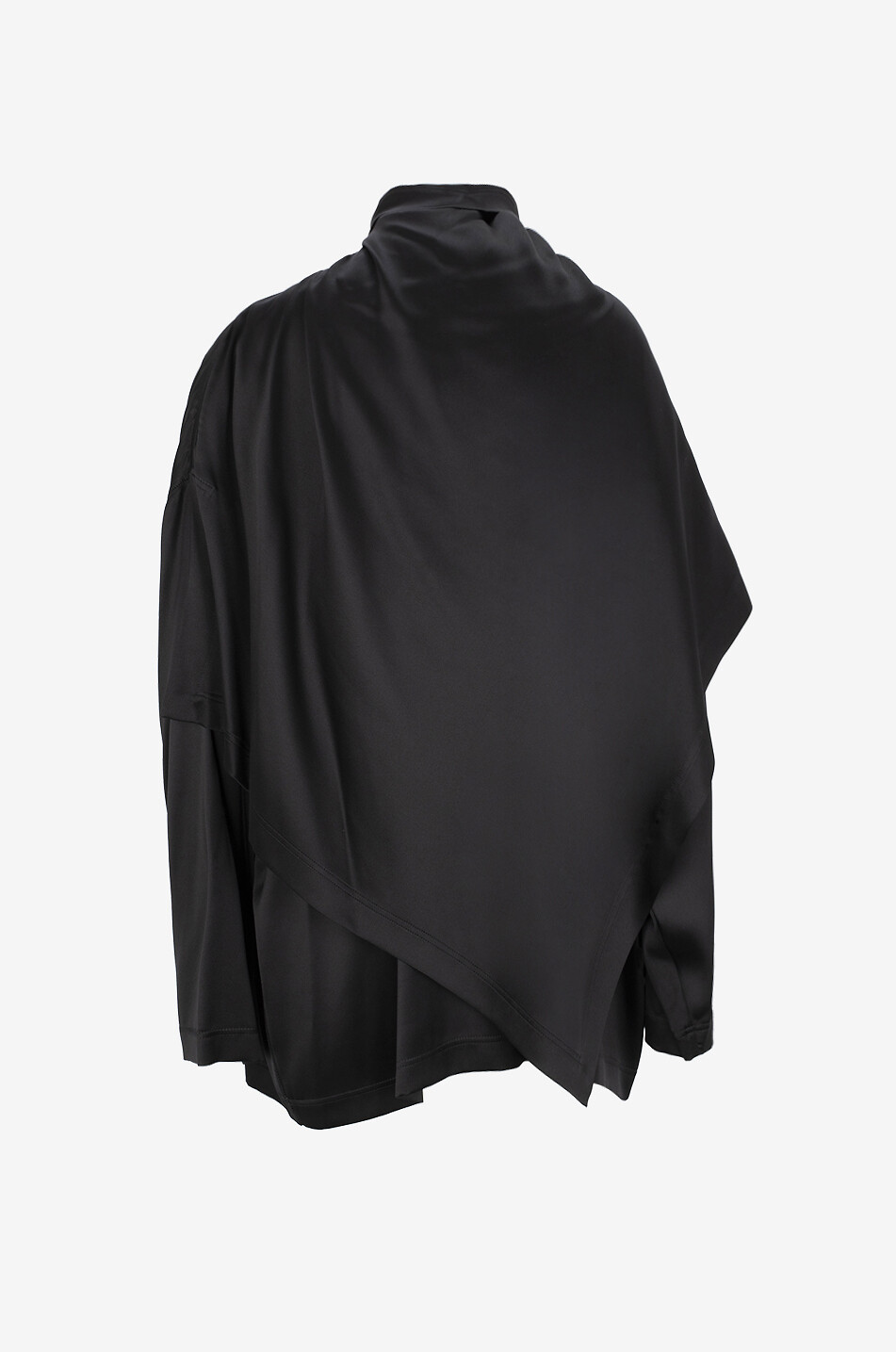 PHOEBE PHILO Top oversize drapé en satin Scarf Femme NOIR 2