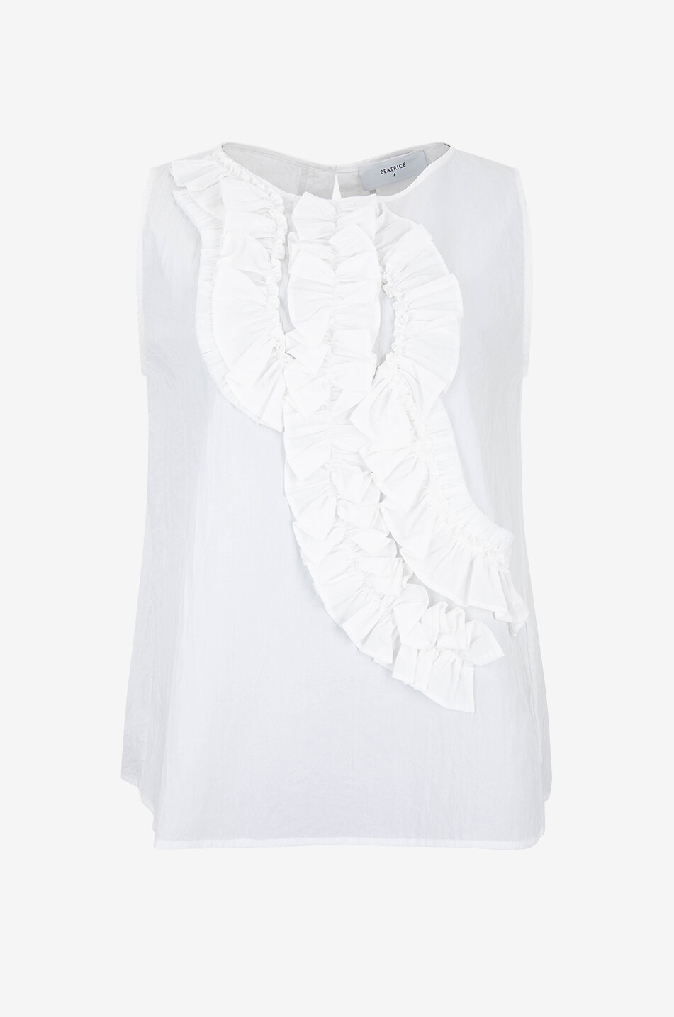 Top sans manches en coton à volants et fente