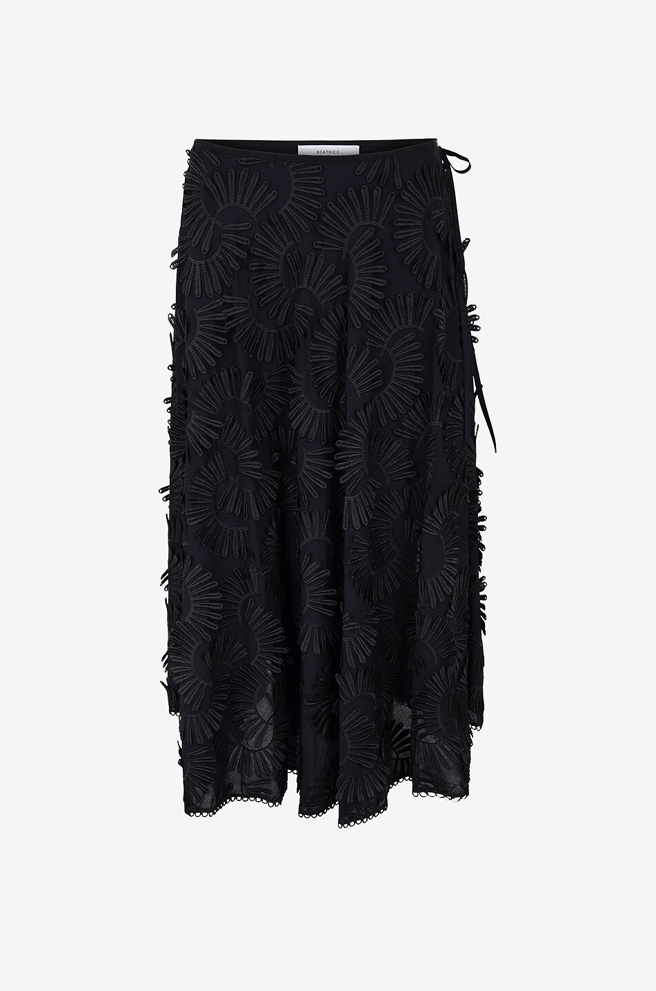 BEATRICE .B Langer Rock mit Blütenblatt-Spitze-Stickereien Damen SCHWARZ 1