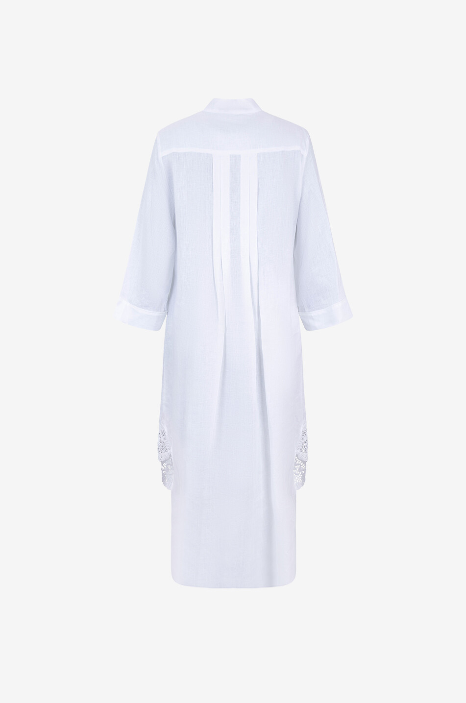 BEATRICE .B Robe chemise asymétrique ornée de dentelle et nervures Femme BLANC 2
