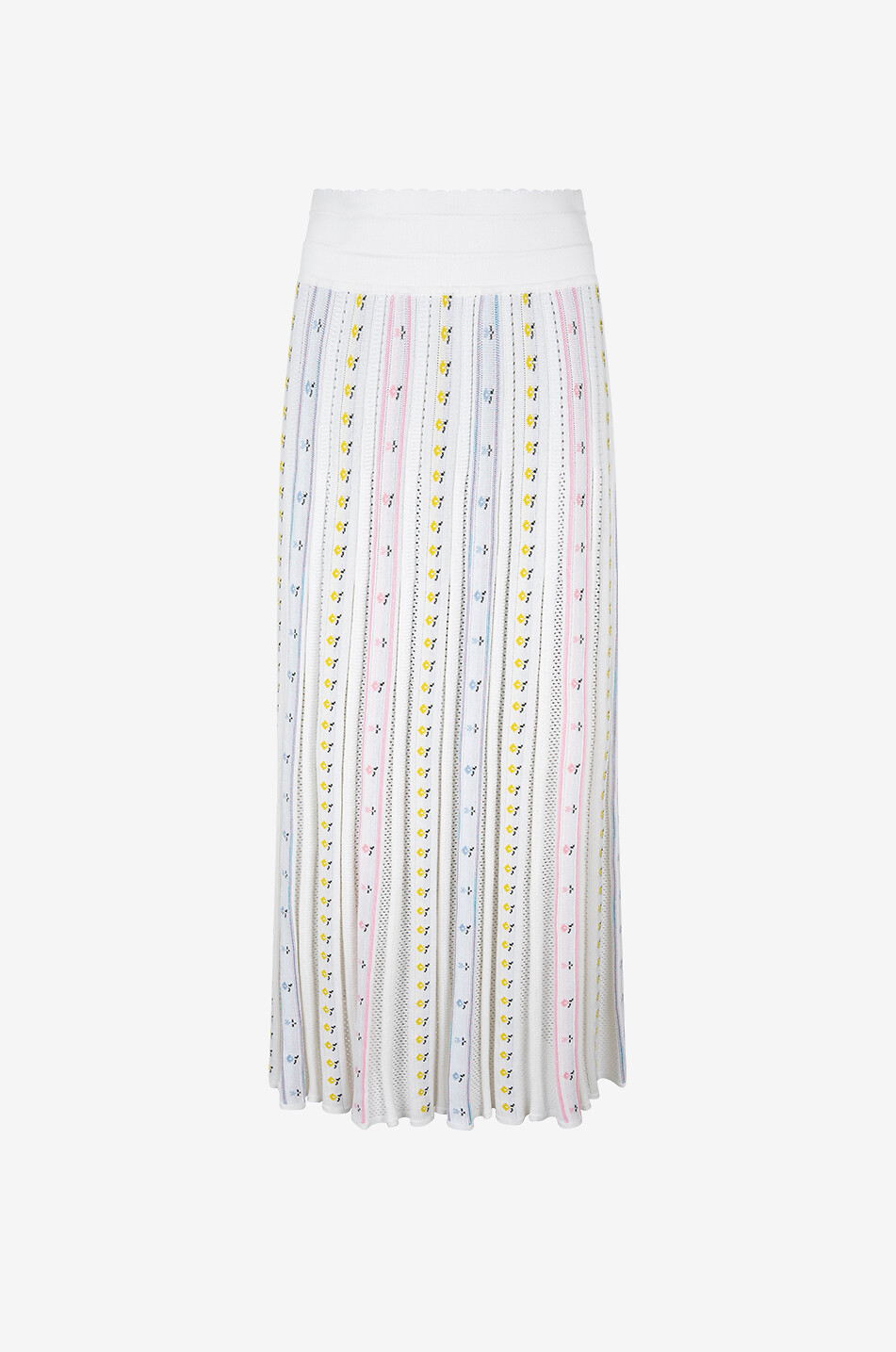 MOLLI Clochette Mini Flowers cotton and virgin wool maxi skirt Women EGGSHELL 1