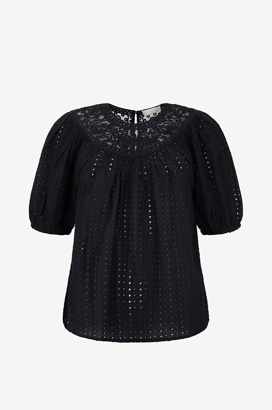 Top ajouré en coton et soie Amina