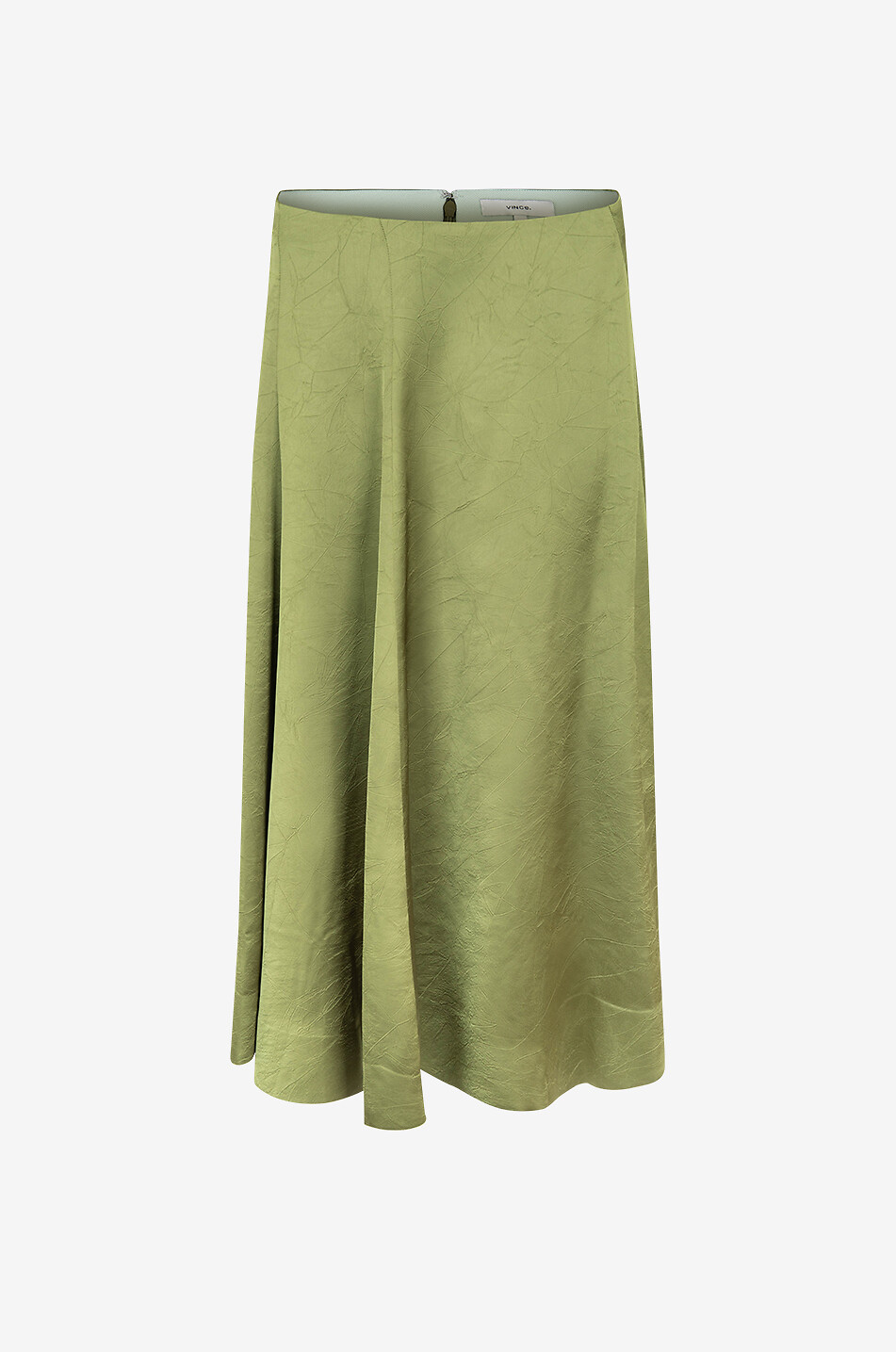 VINCE Midi skirt in draped satin Women GREEN 1
