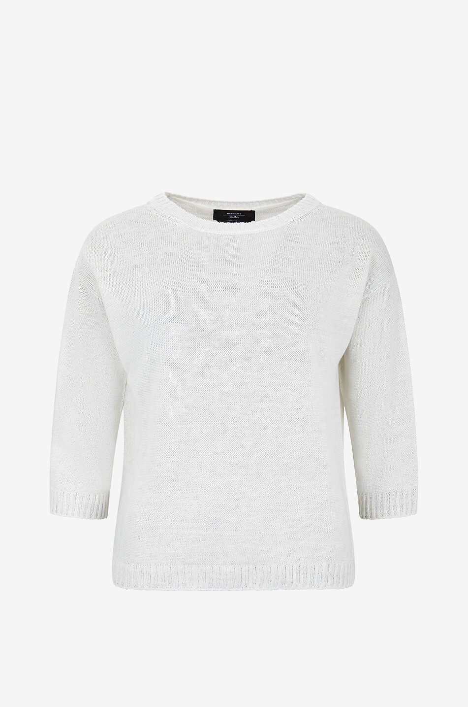 WEEKEND MAX MARA Pullover mit Rundhalsausschnitt aus Leinen Selz Damen WEISS 1
