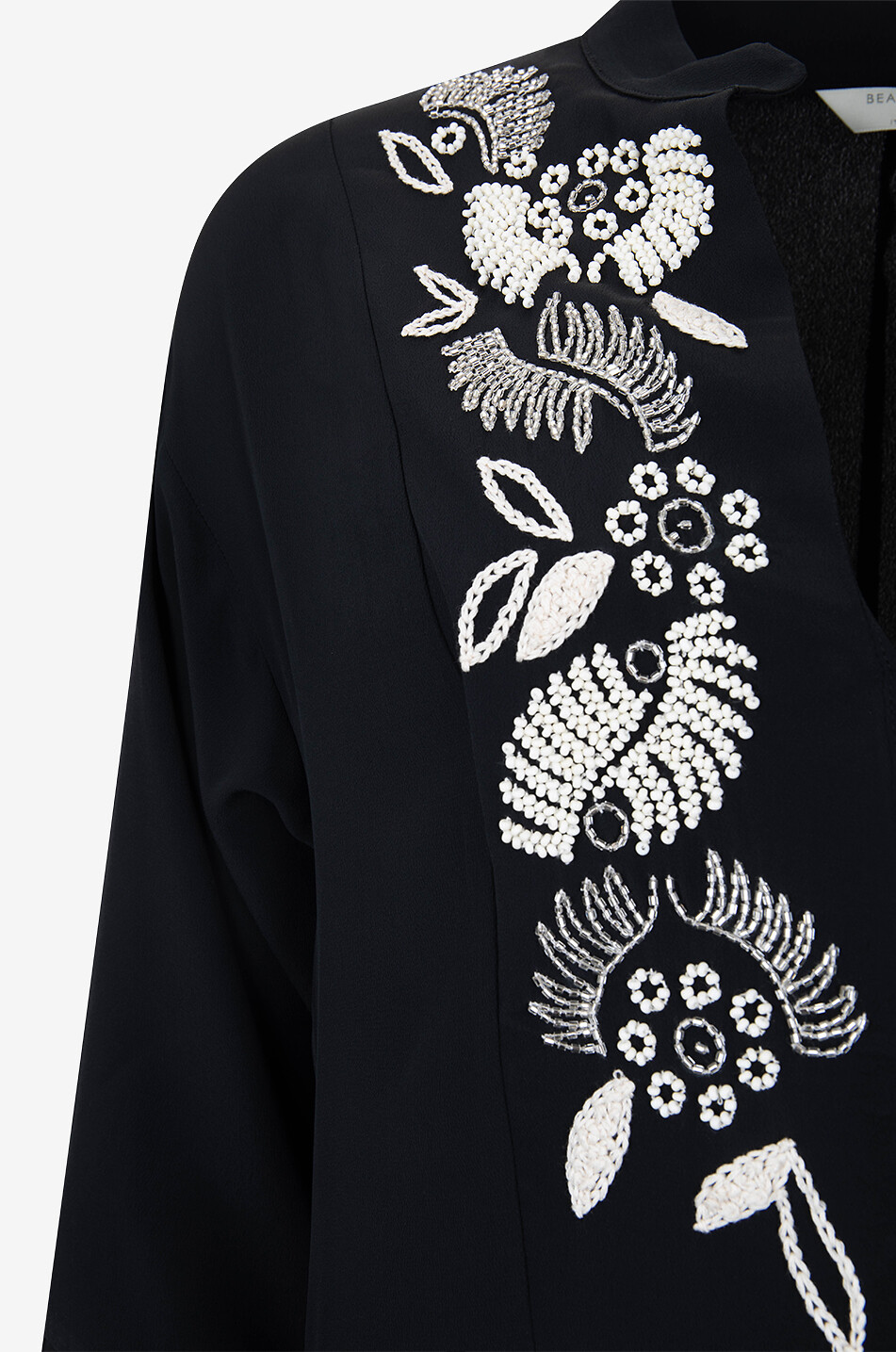 BEATRICE .B Bead-embroidered long tunic dress Women BLACK 3