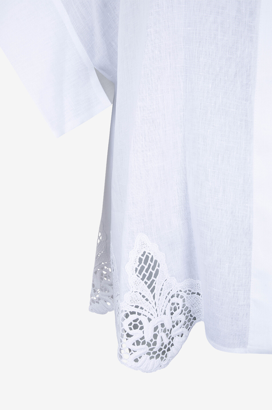 BEATRICE .B Chemise boxy en lin à broderies en dentelle Femme BLANC 3