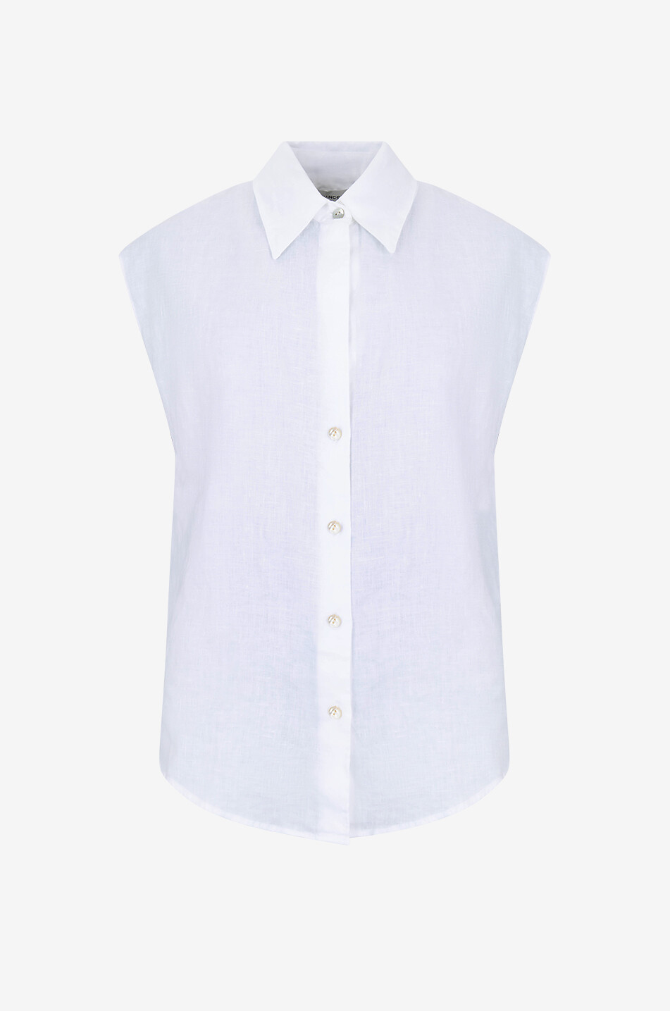 Kurzärmelige Bluse aus Leinen Cap Sleeve