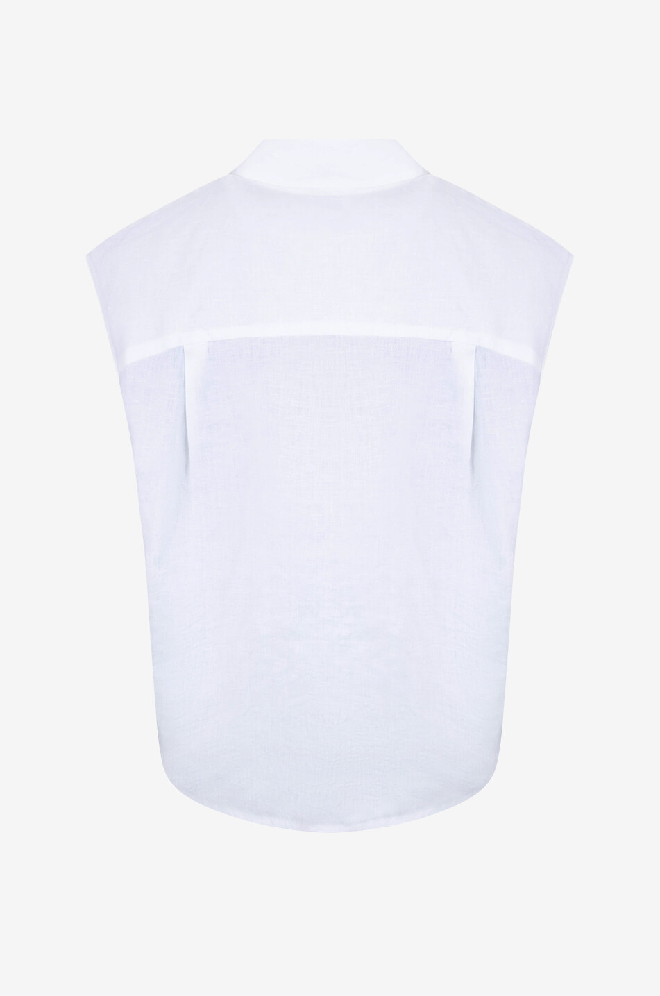 Kurzärmelige Bluse aus Leinen Cap Sleeve