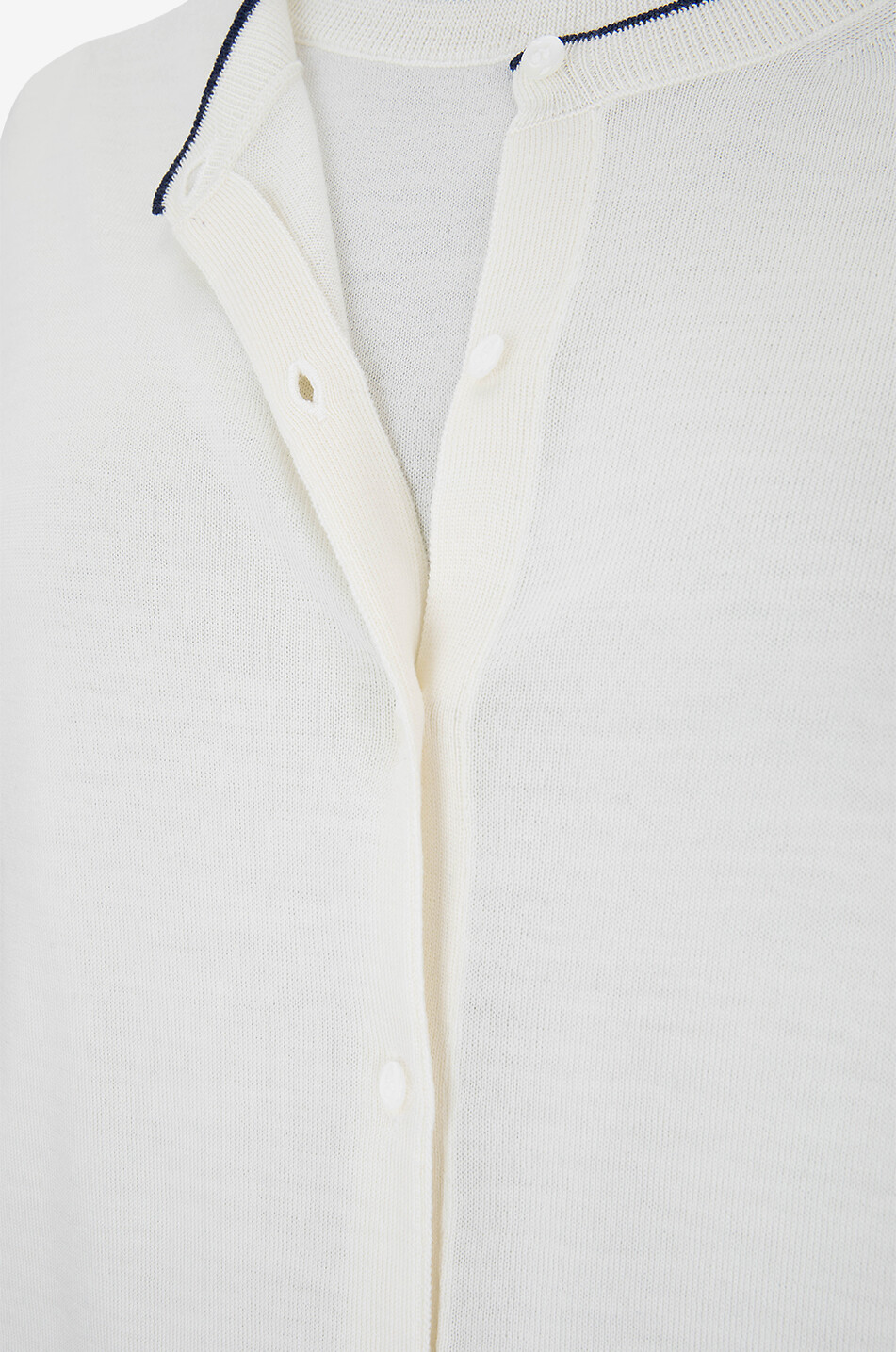 Cardigan boutonné à col rond en laine vierge