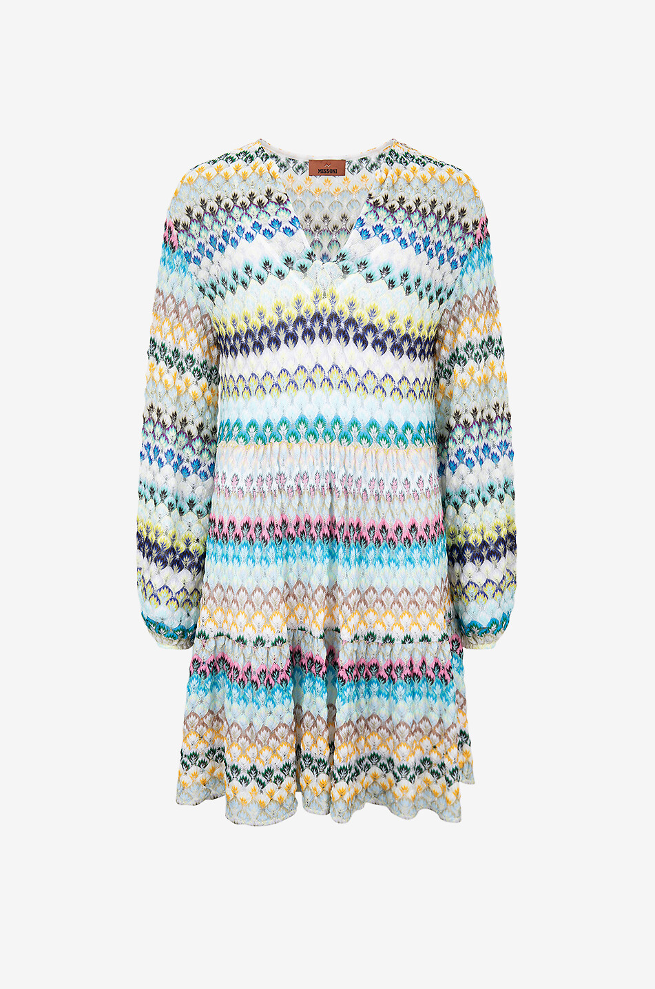 MISSONI Mini knit dress with flame pattern Women MULTI COLOURED 1