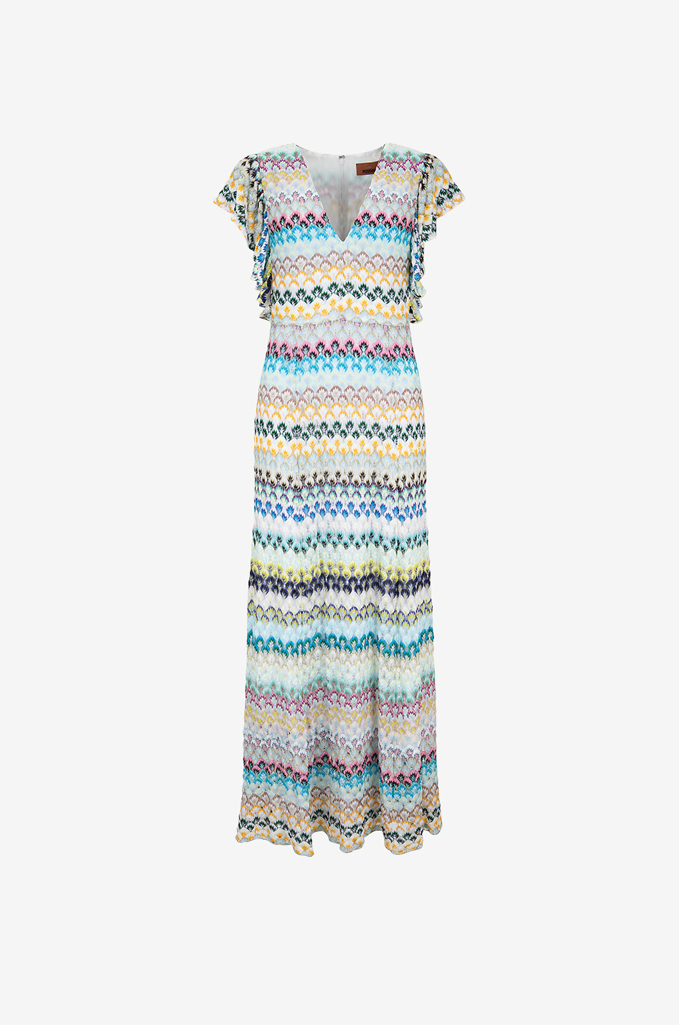 Langes Strickkleid mit Flammenmotiv