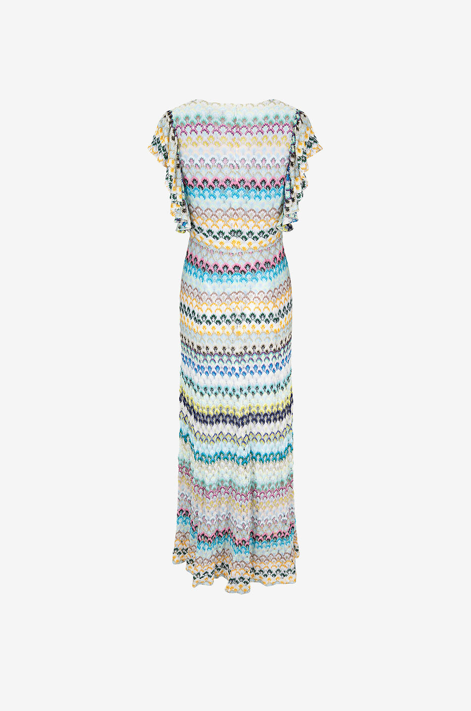 Langes Strickkleid mit Flammenmotiv