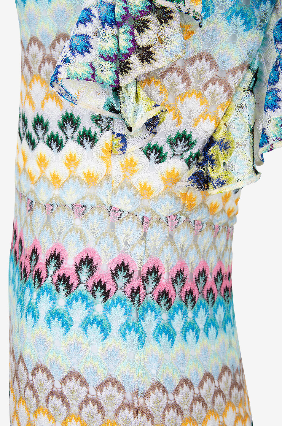 Langes Strickkleid mit Flammenmotiv