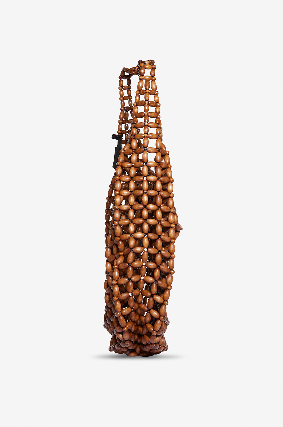 SAINT LAURENT PARIS Le 5 à 7 Large wood bead hobo bag Women LIGHT BROWN 4