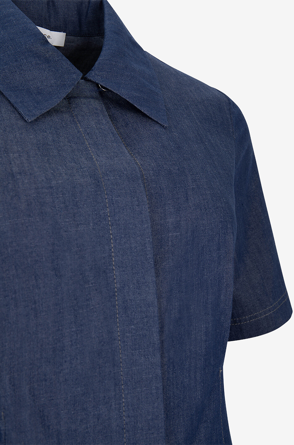 VINCE Robe chemise midi en popeline de coton Femme BLEU FONCE 3